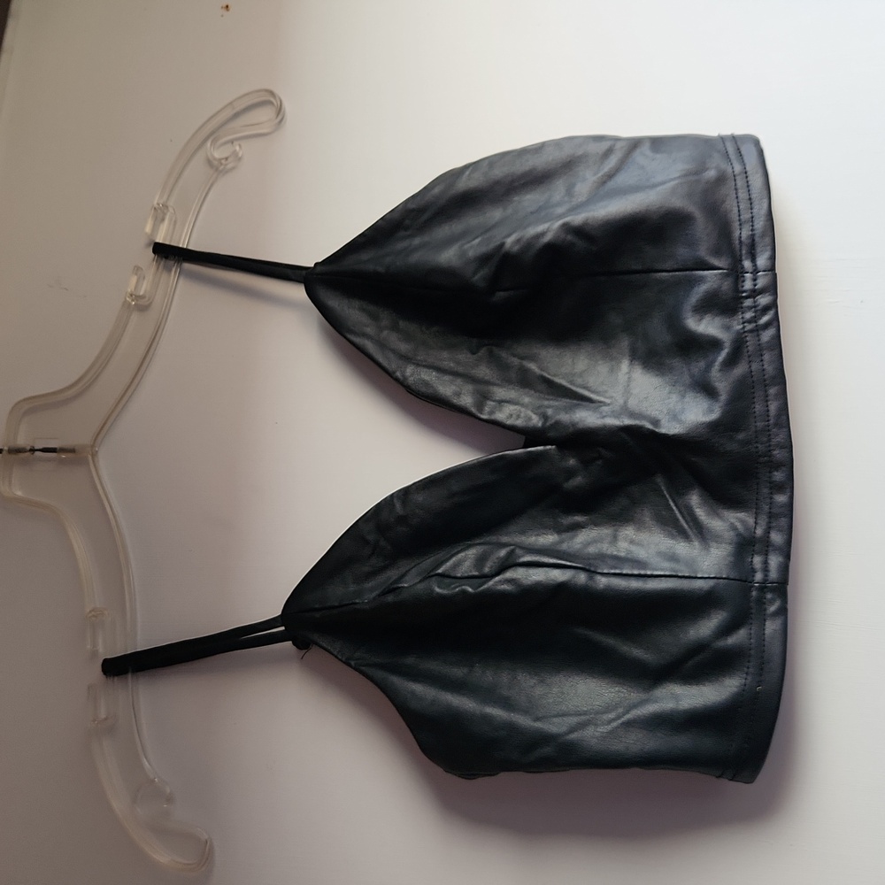Akira black leatherette bra